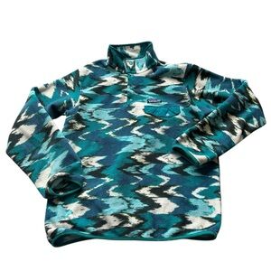 Patagonia Women’s Synchilla Snap-T Fleece size medium trout Tales Elwha Blue